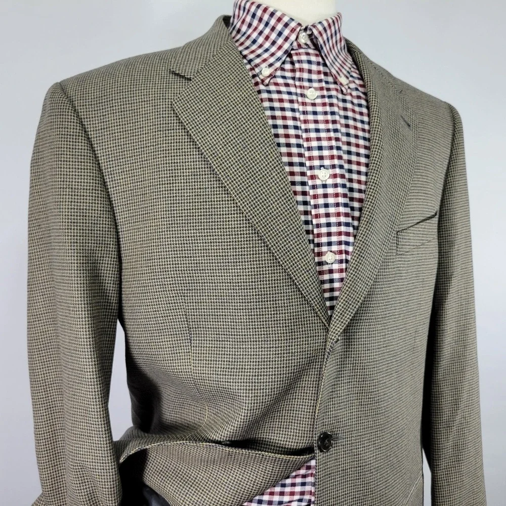 Joseph Abboud‎ Men's Sport Coat Blazer Three Button Beige Silk Wool Size 42L